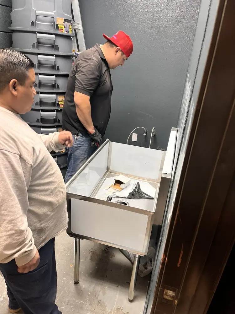 Commercial plumbing and sink installation in Rayne